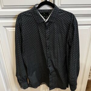 Men's Classic Black and White Polka Dot Shirt